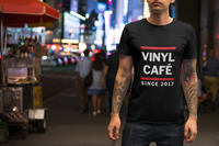 Limited edition unisex Vinyl Café Since 2017 t-shirt.